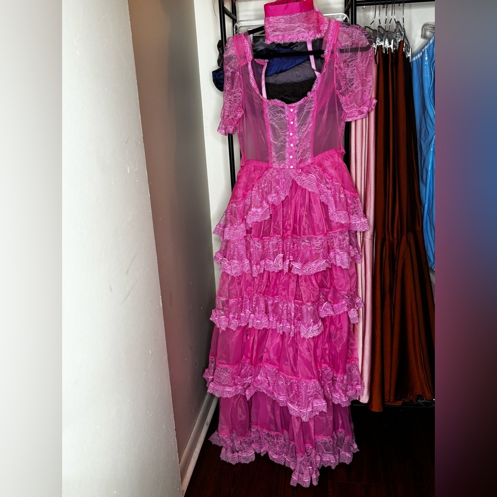 Pink Retro Lace Vintage Corset Gown
